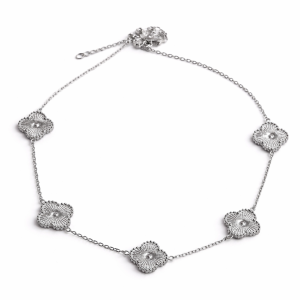 Gargantilla Clover Plateado