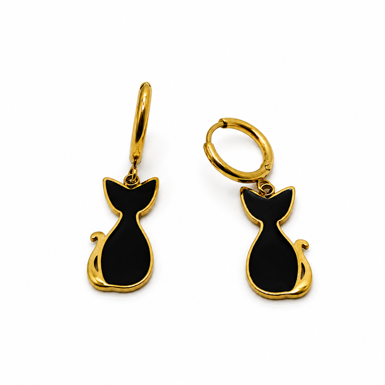 Pendientes Minino Blanco o Negro - Imagen 2