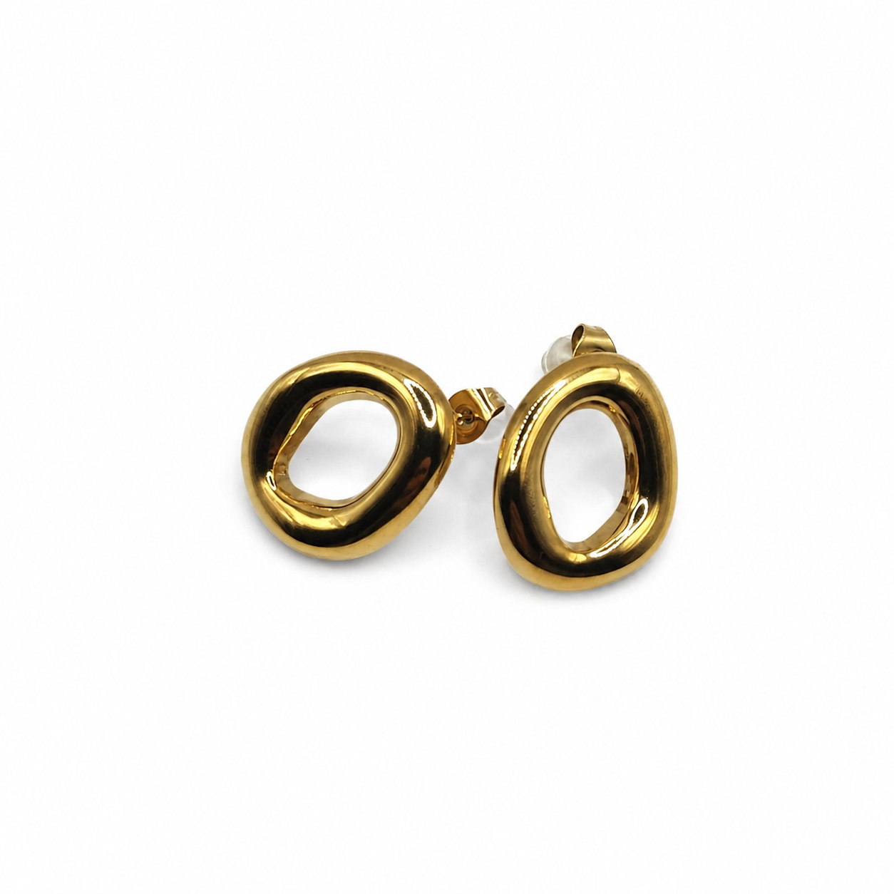 Pendientes Óvalo en Dorado y Plateado - Imagen 3