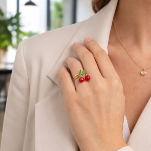 Anillo Cherry Dorado