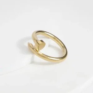 Anillo Tornillo Dorado y Plateado